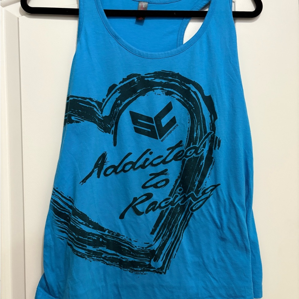 District Blue Athletic Tank Top with Graphic Design Motorcross Racing - Picture 3 of 9